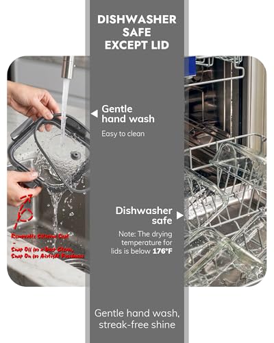 BOROHOUSE 10-Pack Glass Food Storage Containers with Tempered Lids – Borosilicate, Airtight, Oven-Safe (-4°F~950°F), BPA-Free, 4.4 & 1.6 Cup, Leak-Proof, Dishwasher Safe (Gray)