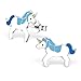 925 Sterling Silver Set of 3 Pairs Crystal Heart, Blue Unicorn, Blue Owl Stud Earrings (Nickel Free)