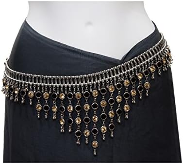 Boho Kuchi Gypsy Belly Dance belt - Silver plated finish - 23.5" crafted length