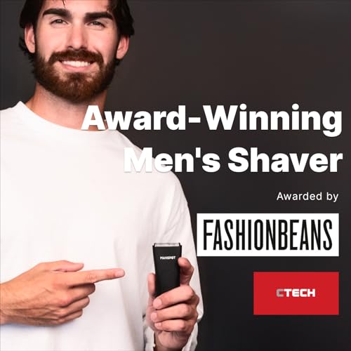 MANSPOT Trimmers for Men, Electric Body Hair Shaver for Men, Groin & Ball Trimmer with 4 Guards, Replaceable Ceramic Blade Heads, Wet & Dry Cordless Trimmer, 90-Minute Shaving Machine