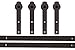 TMS TSQ04-ORB(2SET)+Conn-ORB Country Style Barn Wood Steel Double Sliding Door Hardware Set, 12', Dark Coffee