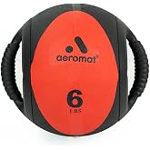 AEROMAT Dual Grip Power Medicine Balls for Abdominal Training and Rotational Movements - 9" Diameter - Weights Color-Coded