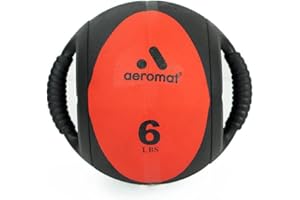 Aeromat Dual Grip Power Medicine Balls for Abdominal Training and Rotational Movements - 9" Diameter - Weights Color-Coded