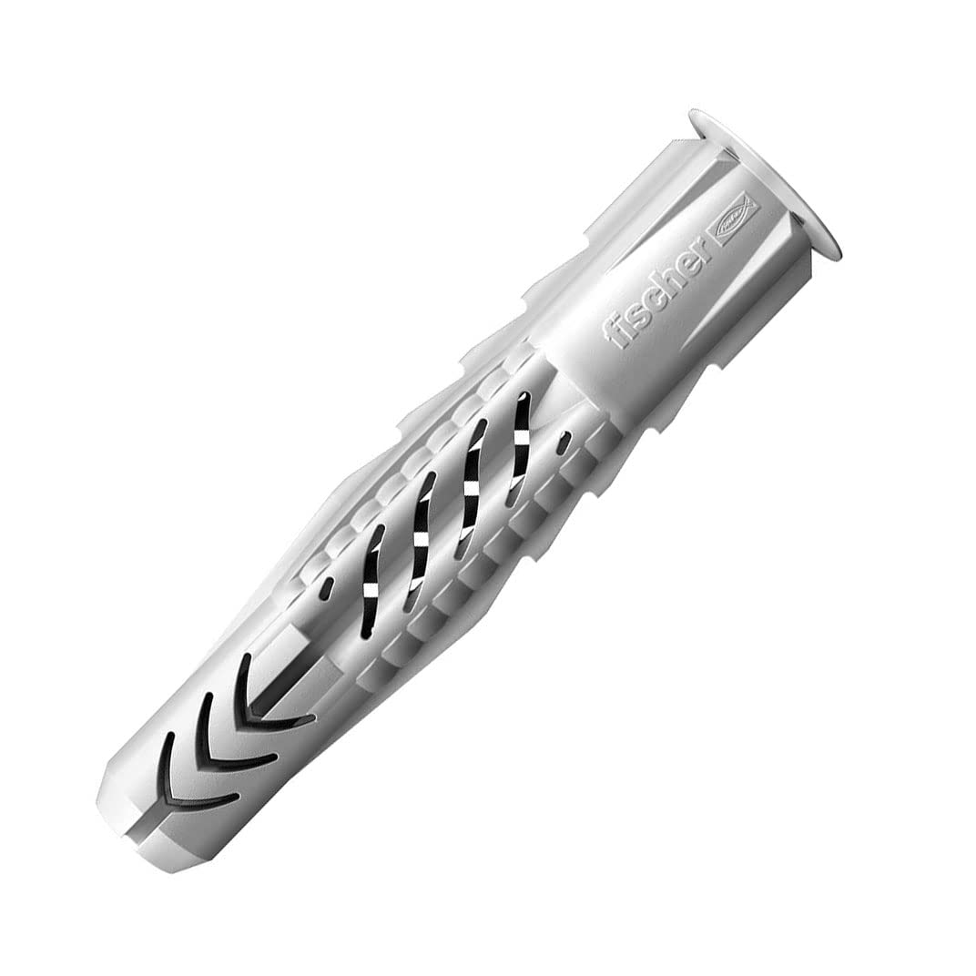 M10 Wall Plug, Universal 10x60mm Nylon Screw Plug for All Building Materials, UX R Fisher Rawl Plug for Solid and Aerated Concrete, Plasterboard, Perforated and Solid Brick, Natural Stone 50 pcs.