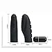 Black Silicone Finger Vibrant Toy for Couple Waterproof Stimulation Wonderful Finger Massager