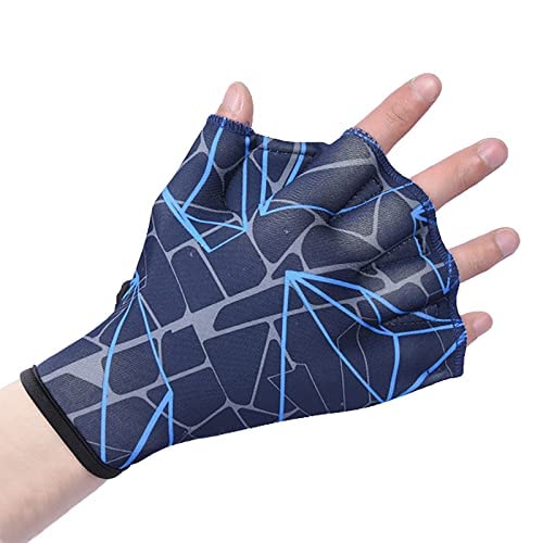 Aquatic Gloves 1 Pair Swimming Webbed Gloves Water Resistance Training Paddles Adults Adjustable Diving Hand Equipment Men Women Fitness Surfing Sports Hand Fins Swimmer Elastic Duck Web Hand Wear