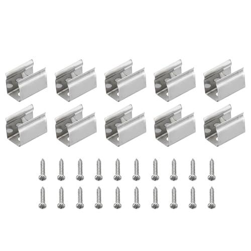 TA-VIGOR 100Pcs LED Strip Light Clips, Waterproof LED Strip Mounting Bracket Fixing Clips Plastic Clamp Holders with Screws for 4.8-6mmNeon RGB Light Cable Ribbon, Stainless Steel
