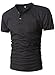 MIEDEON Men Linen and Cotton V Neck Short Sleeve Casual Henley T-Shirt
