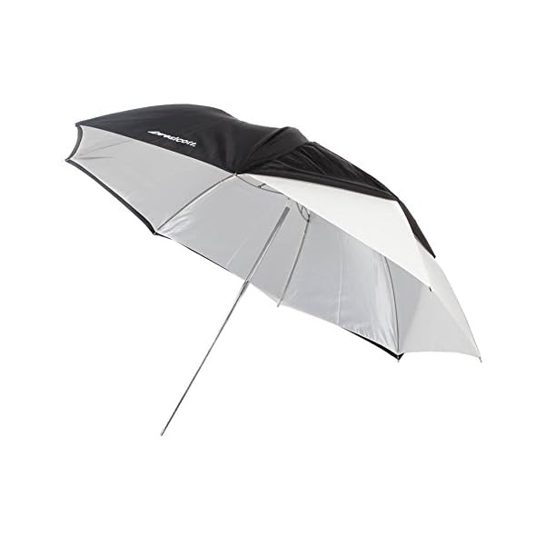 Quenox Durchlichtschirm (Studioschirm) für Studioblitz oder Aufsteckblitz an Blitzneiger 84 cm weiß