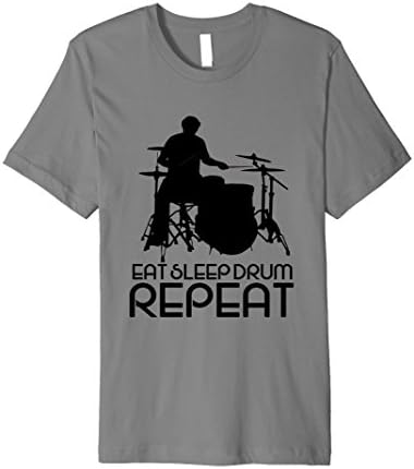 Men's Eat Sleep Drum And Repeat T Shirt  Medium Slate