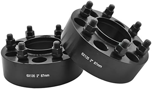 2 Pc Ford F-150 2003-2014 2" (50mm) Black Hub Centric Wheel Adapters Spacers 14x2.0 Thread Pitch Fits Raptors Expeditions &amp; More