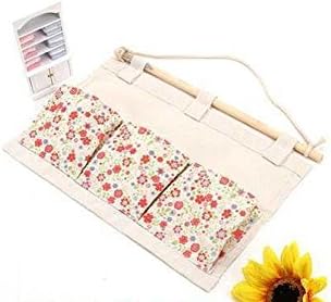 Fabric Wall Door Closet Hanging Storage Bag Organizer,Flower(3 Pockets)