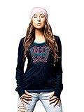 Harley-Davidson Womens Buckle Force B&S 2-Tone Contrast Trim Black Long Sleeve