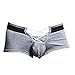sandbank Men's Sexy Lingerie Cotton Tie Rope Cute Boxer Brief Underwear Panties (US M=Asian Tag XL,Grey)