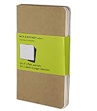 Moleskine Cahier Journal (Set of 3), Pocket, Plain, Kraft Brown, Soft Cover (3.5 x 5.5): set of 3 Plain Journals cover