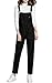 Gihuo Women's Loose Fit Denim Overalls Baggy Bib Jean Overalls Fashion Adjustable Straps Jumpsuits(Black-M)