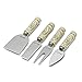 La Cote 4 Piece Cheese Knives Fork and Spreader Set Stainless Steel Cork Resin Handle (In Gift Box)
