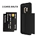 Samsung Galaxy S9 Case, Crosspace Galaxy S9 Wallet Case Card Holder Defender Bumper Soft Rubber Hard PC Back Hybrid Shockproof Slide Cover Flexible Protective with Card Slots for Galaxy S9 - Black