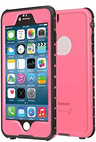 Sunwukin Waterproof Case for iPhone 6s iPhone 6 Water Proof Cases , Dot Series IP68 Certified 6.6ft Underwater Shockproof Snowproof DirtPoof Protection Cell Phone Cover for iPhone 4.7 inch - Pink