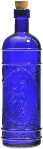 16.1oz Olive Branch Glass Bottle with Cork (Cobalt Blue)