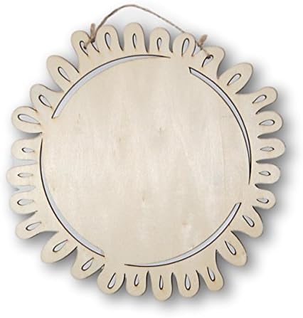 Sun Shaped Unfinished Wood Plaque with Jute Hanger - 9.25'' x 8.5''