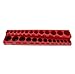 ABN Magnetic Socket Organizer Tray – SAE Standard 3/8in Socket Holder Magnetic Tool Organizer 26 Slot Red Holder