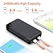 FEELLE Solar Charger 24000mAh, Solar Power Bank with 3 Solar Panels and Dual Fast Charging Outputs, External Battery Pack Outdoor Waterproof Phone Charger for iPhone, Samsung etc