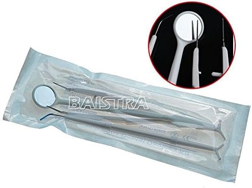 1 Kit Dental Disposable Instruments Mirror & Probe & Cotton Plier 3Pcs/Kit