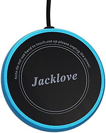 Electric Coffee Mug Warmer and Beverage Warmer Waterproof Glass Panel Electric Heater Plate with 63 Inches Long Cord Great for Office Home (blue-warmer, single)