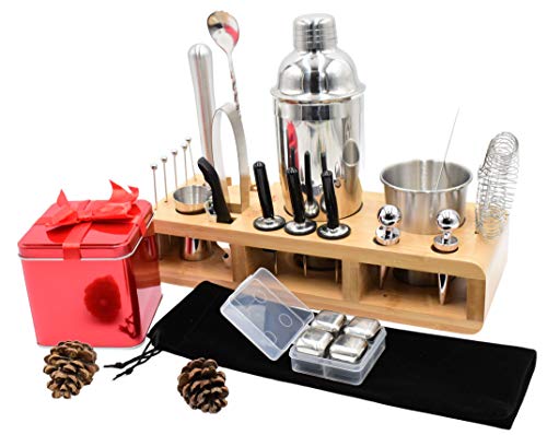Mix Passion Cocktail-Shaker Set mit Bartending-Zubehör, 30-teilig Kit, Stößel, Sieb, Ausgießer, Korkenzieher… – Bild 3