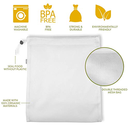 Oraganix Bee Fresh Beeswax Wrap - 3 Assorted Bees Wrap Sizes w/ (6) Mesh Bags, Eco Friendly Reusable Food Wrap, Plastic Free Food Storage