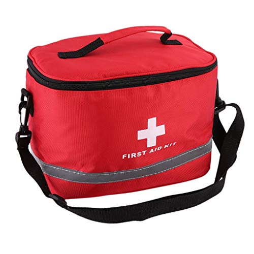BLRYP First Aid Box Medical Emergency Survival First Aid Kit Bag - Red Nylon High-Density Ripstop Sports Camping Home,Travel,Workplace,Office,Camping