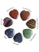 AMOYSTONE 7pcs Heart Stones Reiki Healing Chakra Natural Crystal Tumbling Puffy Heart Stone 30mm for Balancing Meditation Making Pendant