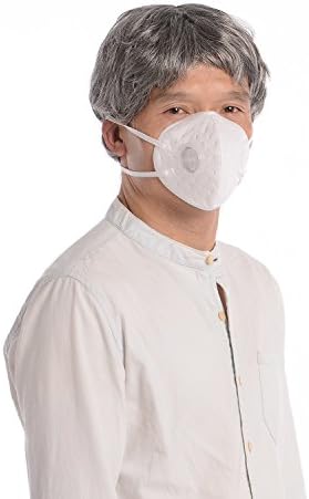 KANJEKANLE Reusable Dust Breathable Washable Sport Face Masks,Electrostatic Cotton Material Respirator Valve,for Old Man White