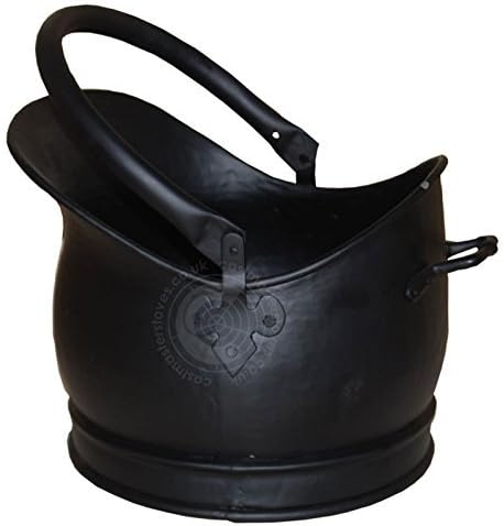 Medium Black German Coal Bucket Hod For Fireplaces Indoor Fires &amp; Wood Burning Stoves by CASTMASTER FIRESIDE