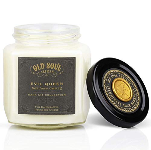 Evil Queen - Black Currant, Guava, Fig Scented Vegan Soy Candle Halloween Snow White Grimm - 9 oz