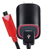 Fast Rapid Wall Charger for Samsung Galaxy S7 S6 S4 Note 4 5 G2 G3 G4 V10 - Durable Dependable Charger Micro USB fits LG Motorola HTC Red LED