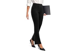Rammus Womens Dress Pants with Pockets Stretchy Business Casual Work Pants Bootcut Slacks for Office