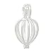 Housweety 5 Silver Plated Hollow Filigree Cage Pendants 24x13mm