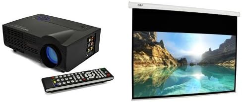 FAVI LED Projector and 100" 16:9 Electric Projector Screen