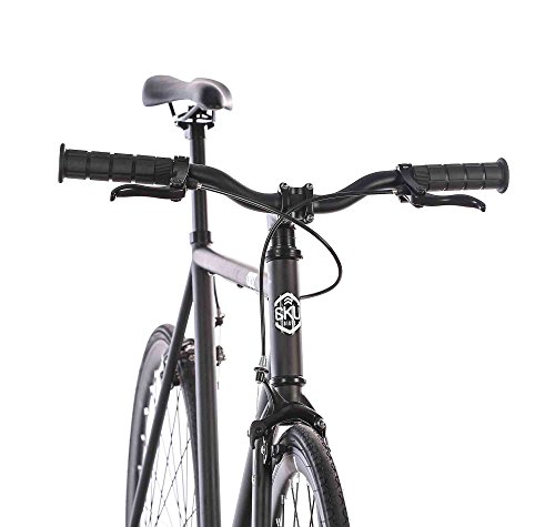 6KU Nebula 1 Fixed Gear Bicycle, Matte Black/Black, 58cm - Thumbnail 2