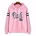 FACE N FACE Womens Chic Drawstring Long Sleeve Hooded Sweatshirt X-Large Pink