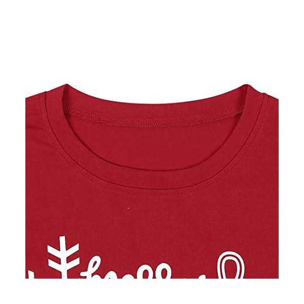 Merry and Bright Christmas T Shirts for Women Snowflake Graphic Tee Tops Long Sleeve Casual Holiday Shirt - Image 7