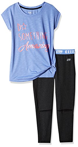 Marika Girls' Little 2 Piece Knit Top and Legging Set, Hydrangea Amazing, 5/6
