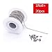 Tiparts 30 Feet Stainless Steel Ball Chains Necklace with 20pcs Connectors Clasps,Silver Bead Chain Sets (Chain Width 2mm+20pcs connectors)