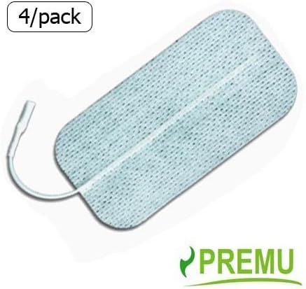 2 Packs of 4 (8 Total) Electrode Pads 2" x 3.5" White Cloth, Re-Usable, Self-Adhering (4/pack)