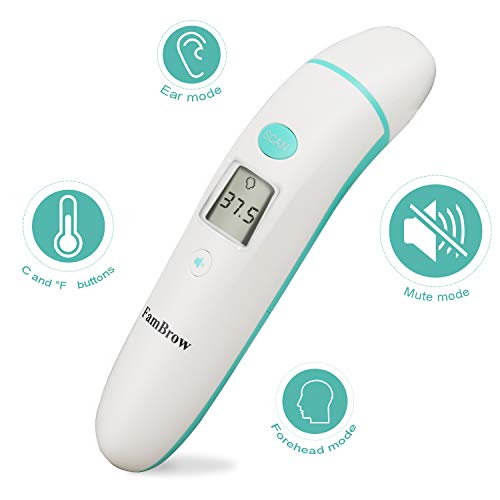 Baby Thermometer Forehead and Ear Infrared Thermometer for Fever, FamBrow Dual-mode Digital Medical Thermometer Clinical Accurate Reading for Infant Kids Children and Adults Elders