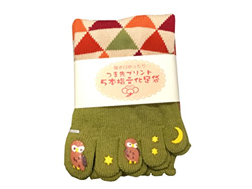 Shinobiya Japanese Tabi Socks Design Gohonyubi Fukurou
