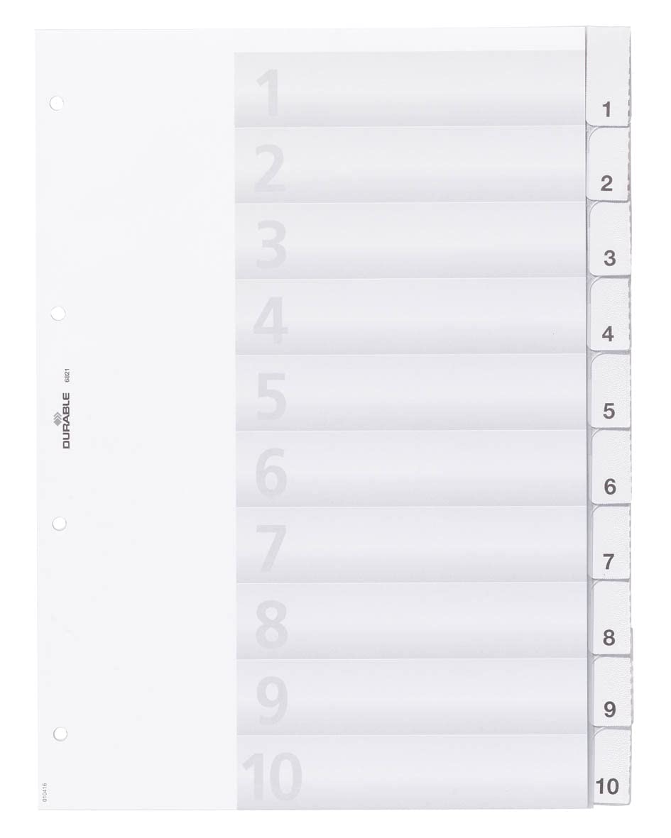 Durable 682119 File Dividers Hard Transparency Sleeves Blank Tabs for A4 10 Sheets Transparent