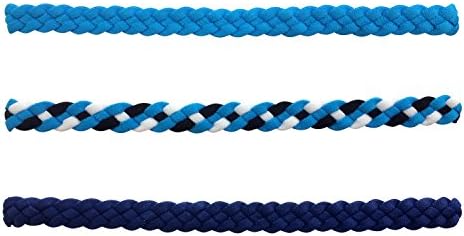 Multi-Color 3 Pack Sports Headbands with NO SLIP GRIP Technology - Perfect for Athletes or Great Accessory for any Fashion Style - Super Comfortable (Turquoise and Navy Blue)